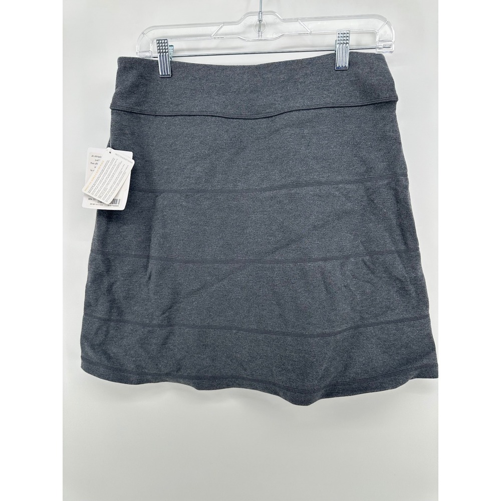 Athleta Strata Skirt Charcoal Heather Grey Zip Pockets Mini Small NWT 861887